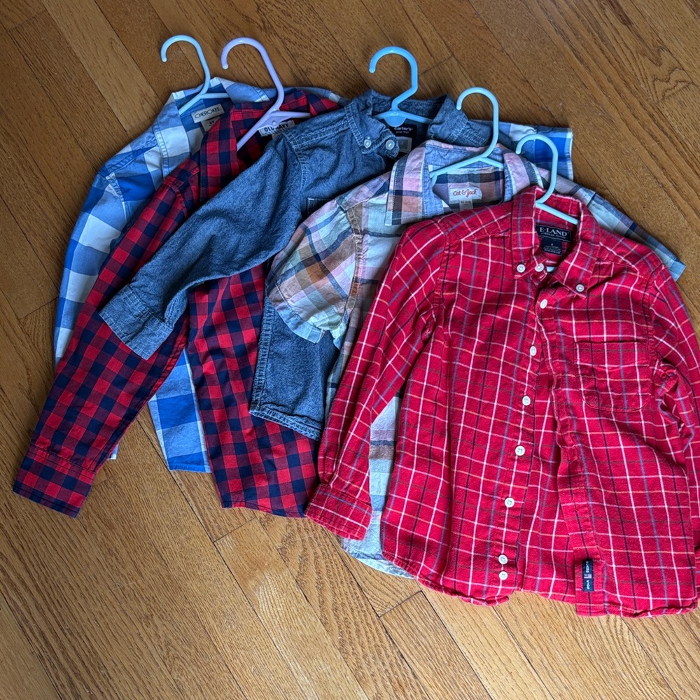 Cat&Jack,Old Navy, Cherokee Kids Plaid Button Down Shirts -Blue, Red, Multicolor